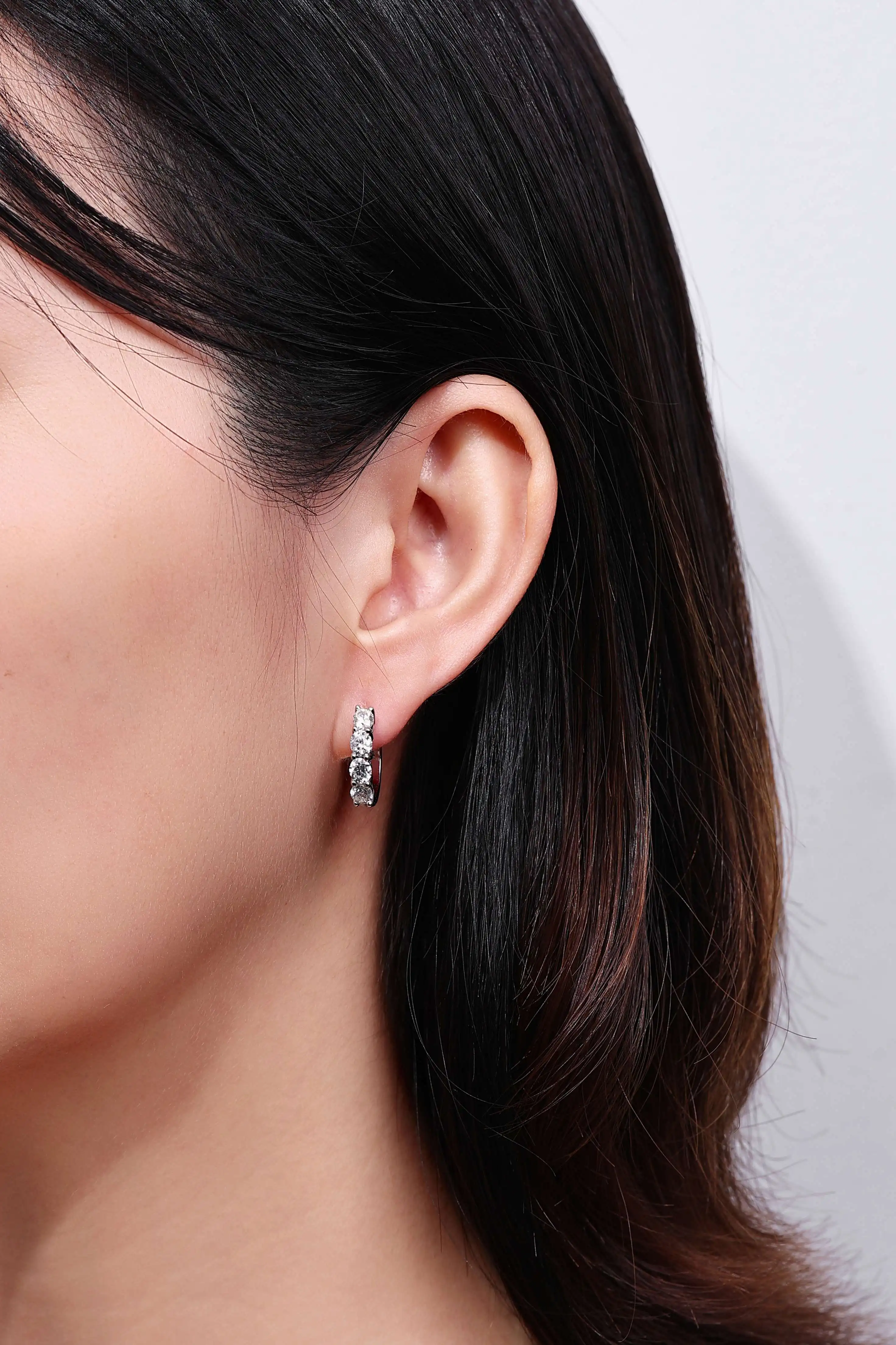 Custom Lab Grown Diamond Hoop Earrings 9K 14K Gold 2.0cttw 4mm VS Clarity D Color Anniversary Engagement Fine Jewelry for Women view 6