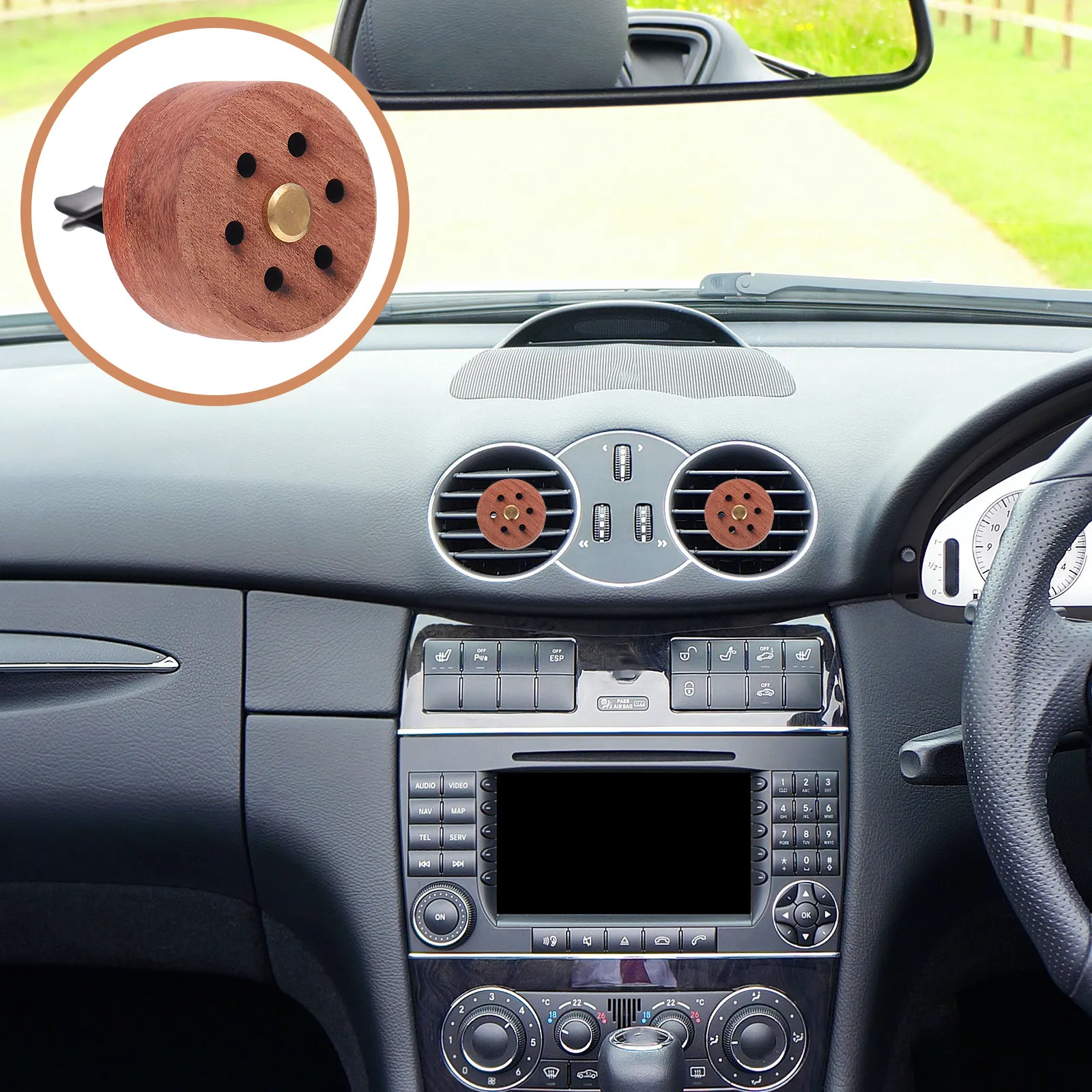 Car Aroma Diffuser with Wooden Design – Essential Oil Fragrance for Car, Office & Home Decor