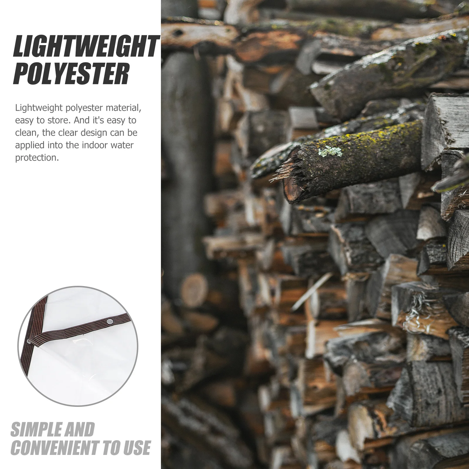 

1pc Waterproof Firewood Cover 247Cm X 183Cm Heavy Duty Polyester Dustproof Outdoor Tarp For Fire Pit Wood Storage Shelter