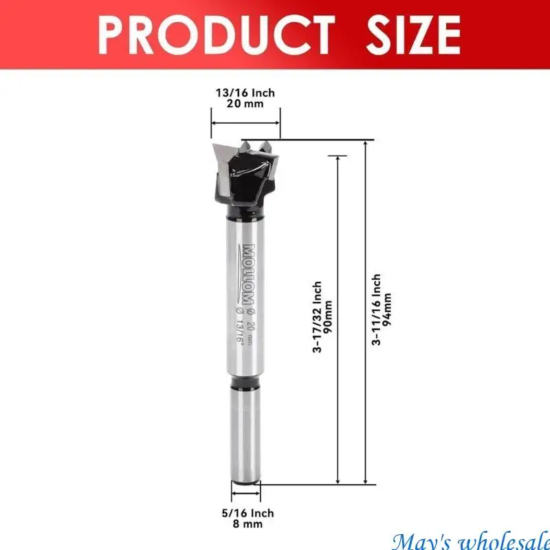 Bit per trapano in legno da 21 mm in acciaio inossidabile in legno Apri apri cerniera in legno per foratura noiosa