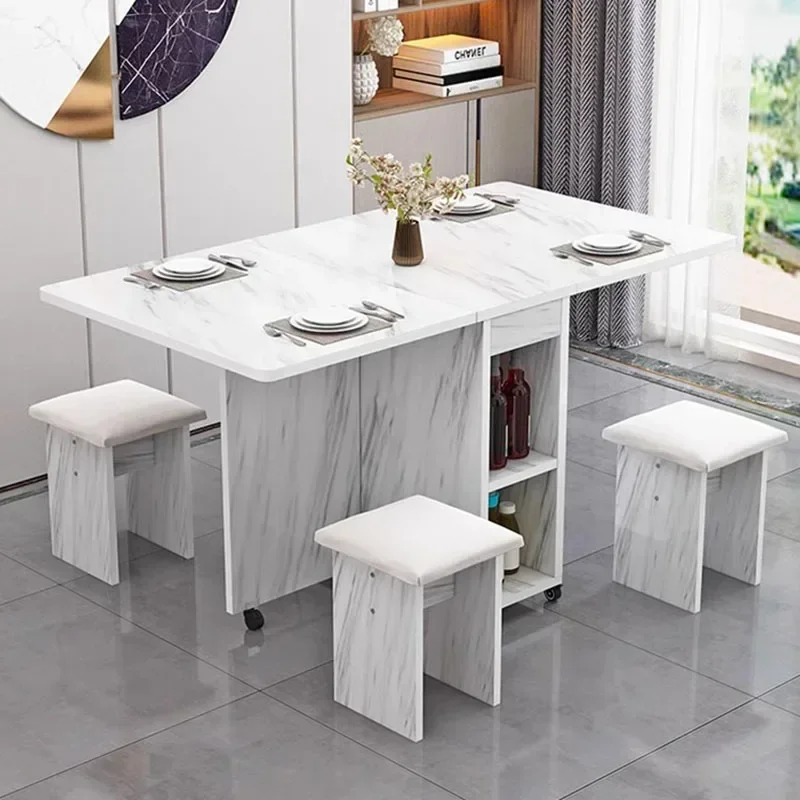 Portable Folding Dining Table Nordic Minimalist Living Rectangle Dining Table Extendable Relaxing Esstisch Kitchen Furniture