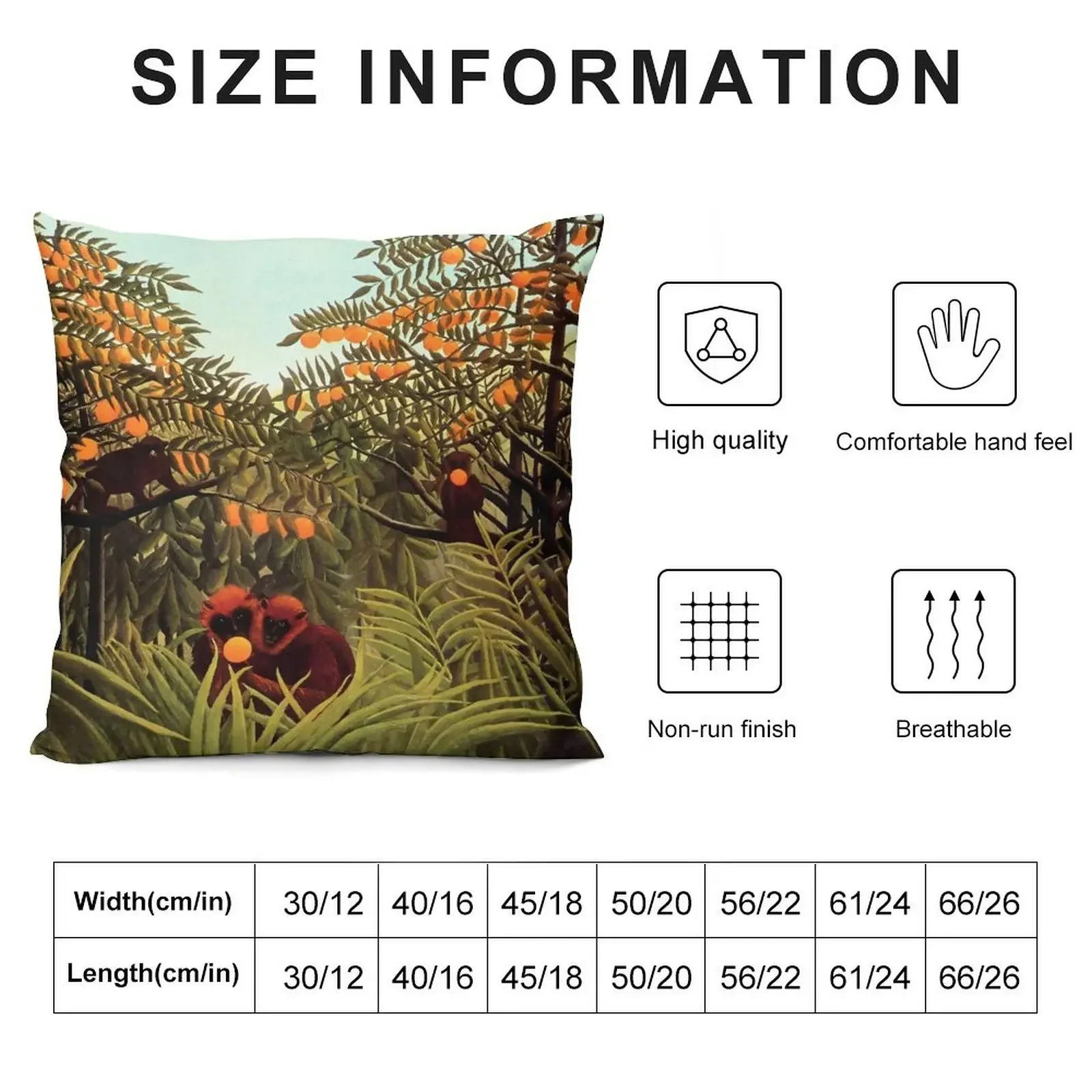 Henri Rousseau Apes in the Orange Grovee, 1910 Throw Pillow Pillowcases For Pillows Pillow Cases Marble Cushion Cover pillow