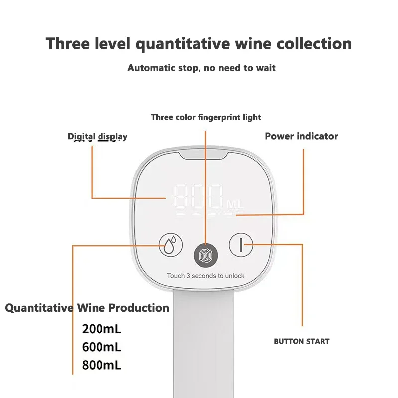 Electric Wine Aerator Dispenser Foldable Wine Pump Professional Whiskey Liquor Pump Adjustable Quick Wine Pourer Wines Extractor