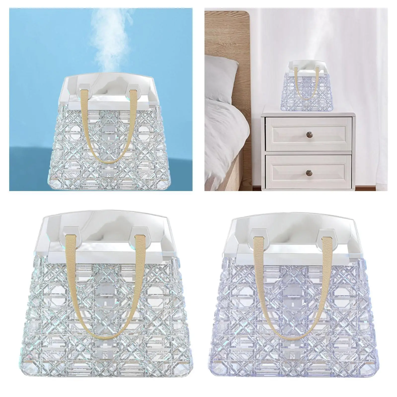 USB Air Humidifier Housewarming Quiet Portable Diffuser 7 Color Night Light Small Humidifier for Nursery Travel SPA Yoga Plants