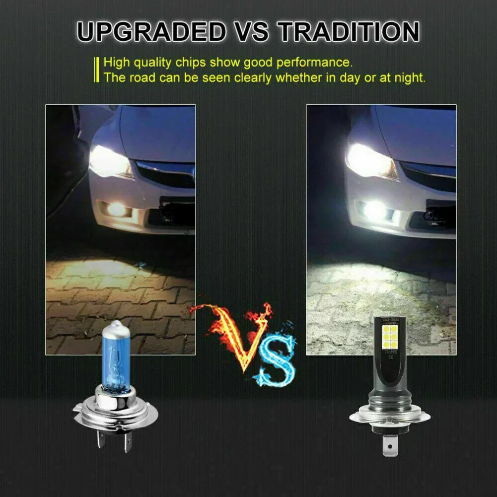 2Pcs H11 LED Headlight Fog Lights Bulb 110W 6000K 20000LM Auto Lamp Super Bright Car Fog Lights Day Running Light