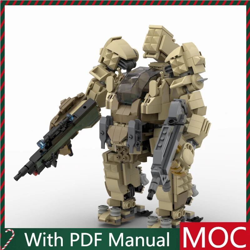 

645 PCS MOC AMP suit-Desert Camouflage Robot Model Modular DIY Building Blocks Kids Assembly Display Toys Festival Surprise Gift