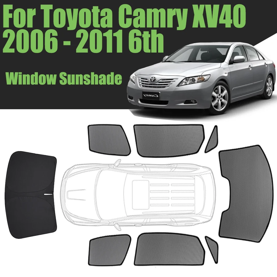 

Солнцезащитный козырек на окно автомобиля на заказ для Toyota Camry Sedan XV40 2006-2011 6-го поколения, магнитная штора, сетчатая штора на переднее лобовое стекло