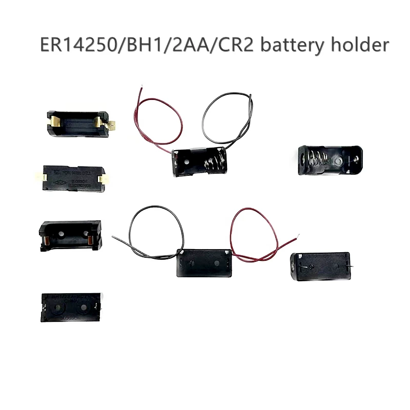 3V plastic ER14250 battery holder BH1/2AA battery box CR2 external battery box with wires and pins and smt