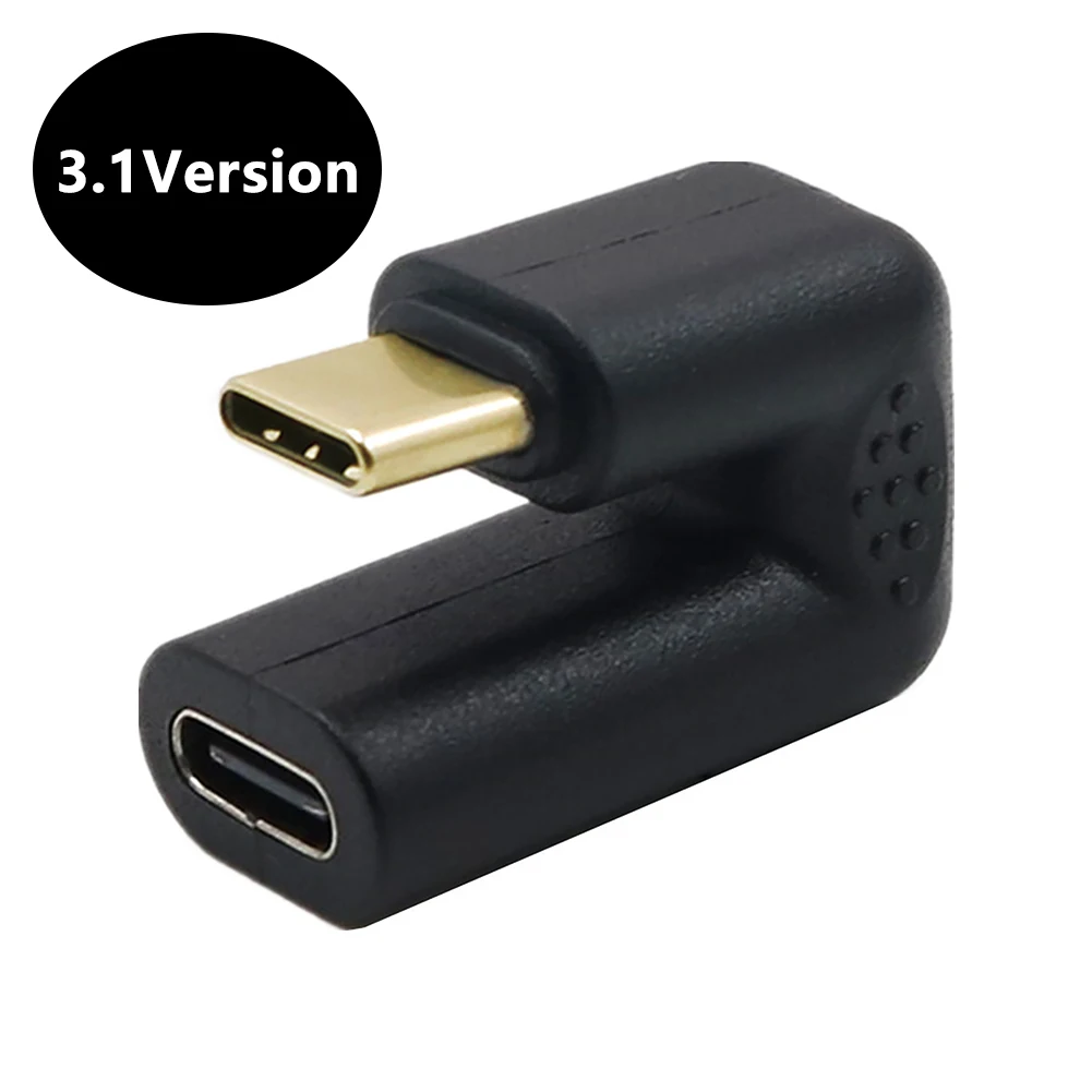 Adaptador portátil em forma de U para laptop, preto, Universal, macho para fêmea transmissão, estável, tipo C, USB 3.1, celular profissional