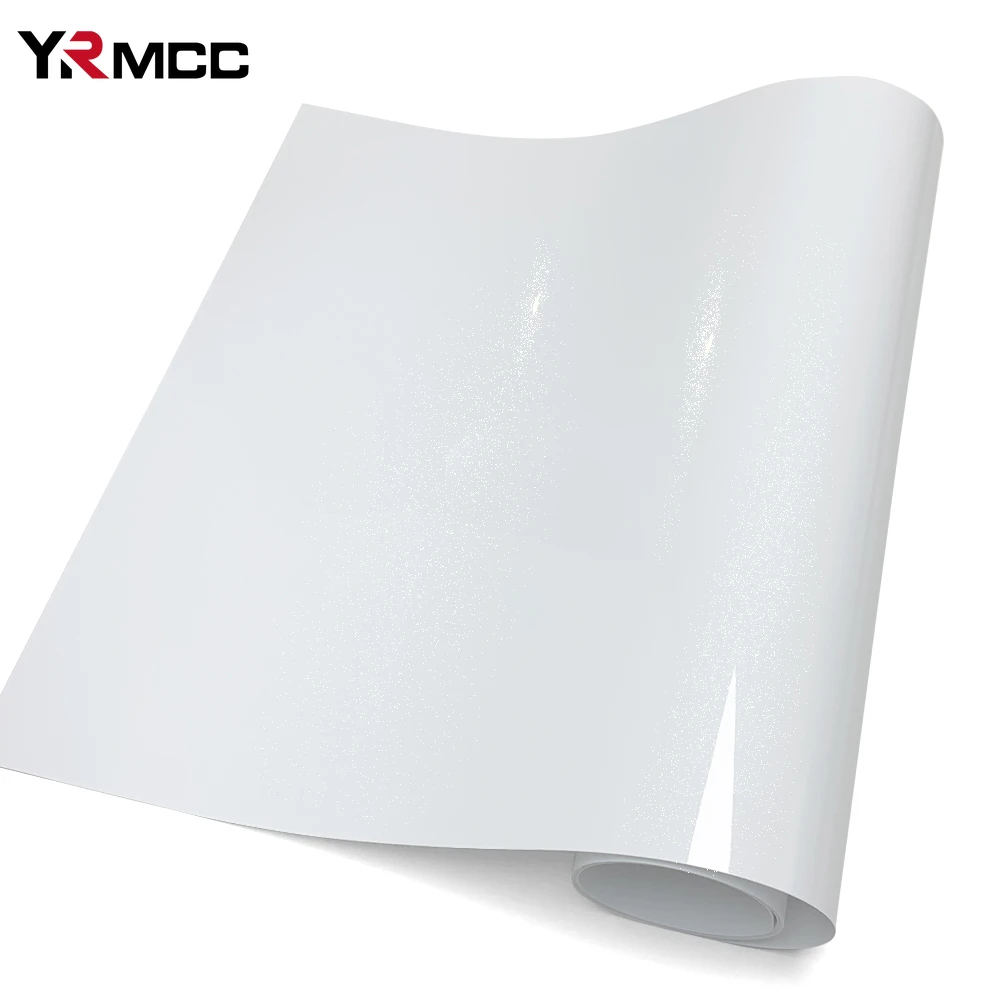 

Pearl White Vinyl for Motorcycle Helmets PET Car Decals and Graphics Glossy Self-adhesive Waterproof Car Film Covering Sticker