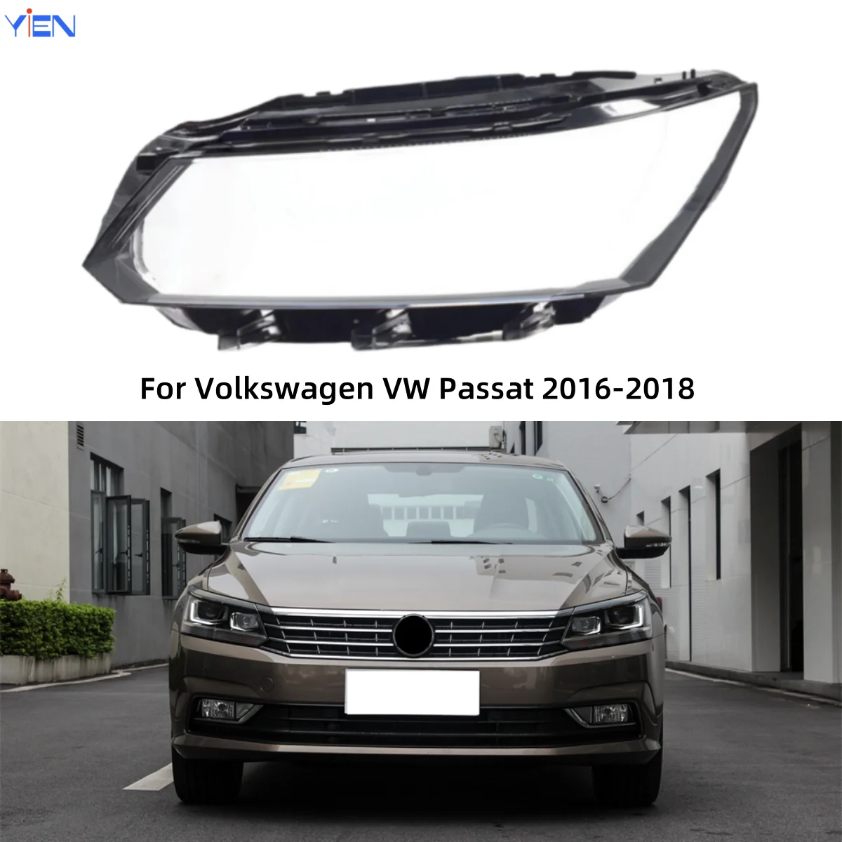 

For Volkswagen VW Passat 2016 2017 2018 Car Accsesories Lampshade Headlight Lens Car Front Headlight Lens Cover Lights Shell