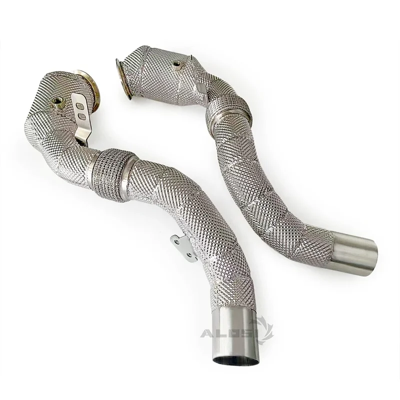 T-304 Stainless Steel Heat Shield Exhaust Downpipe Catalytic for BMW M550i M550 G30 N63 4.4T 2017-2020 Custom High Flow Racing