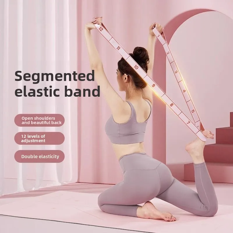 Multi Level Segmented Elastic Resistance Bands Yoga Pilates Shoulder Back Stretch Shape Portable Home Workout Fitness Equipment