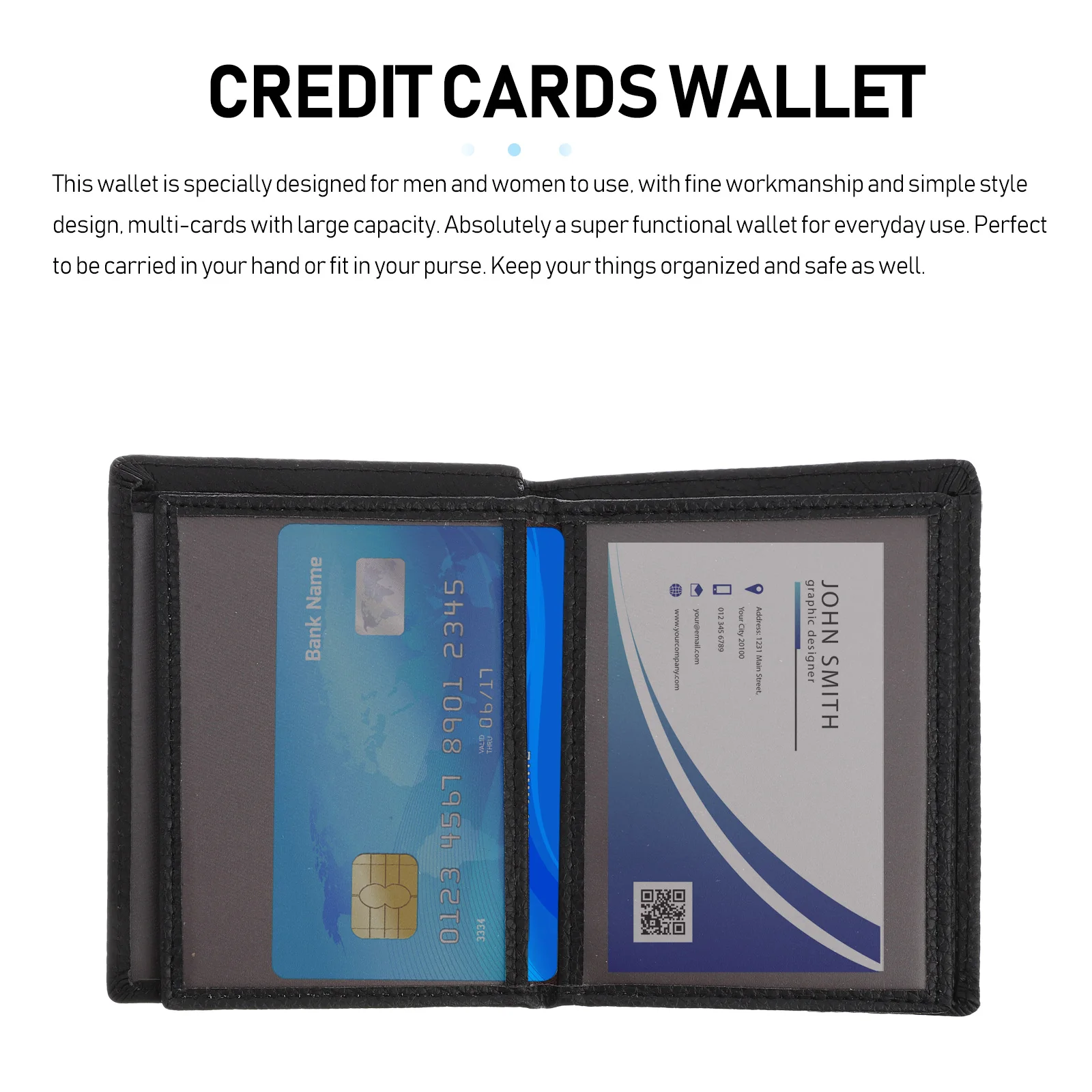 

Wallet For Men Large Capacity Black Id Holder Driver License Organizer Credit Cards Pouch Business Cards Case Cash