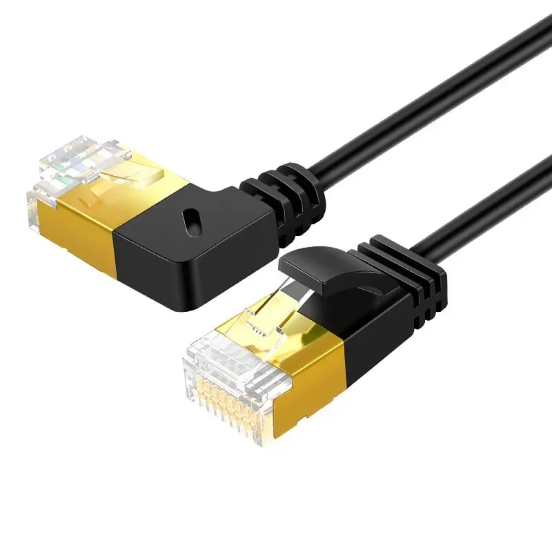 90-stopniowy w górę w dół lewy prawy kąt kabel sieciowy CAT7 UTP Ethernet RJ45 Patch CTA 7 LAN krótki kabel do laptopa modem ADSL