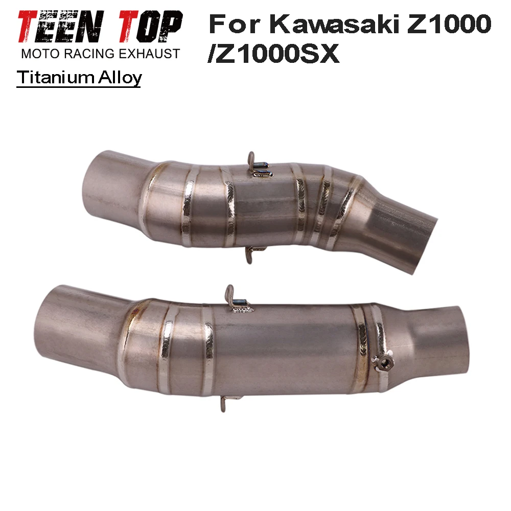 For Kawasaki Z1000 /Z1000SX Middle Link Pipe Titanium Alloy 51mm Motorcycle Exhaust Escape Systems Connection Muffler Modified