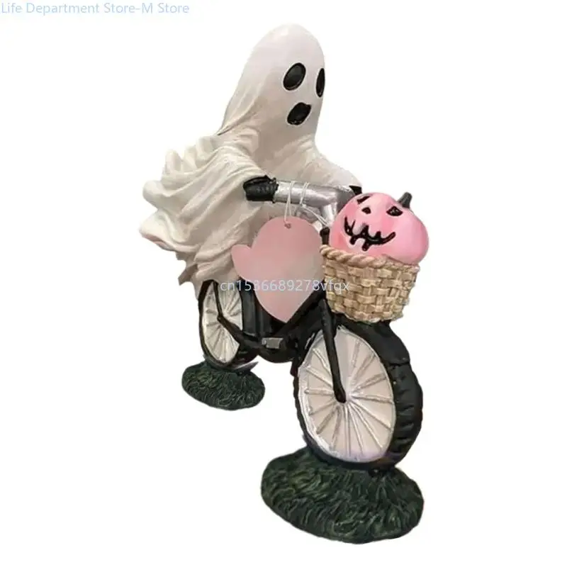 

Pumpkin and Ghostly Riders Resins Figurine Ornament for Halloween Festival Gift