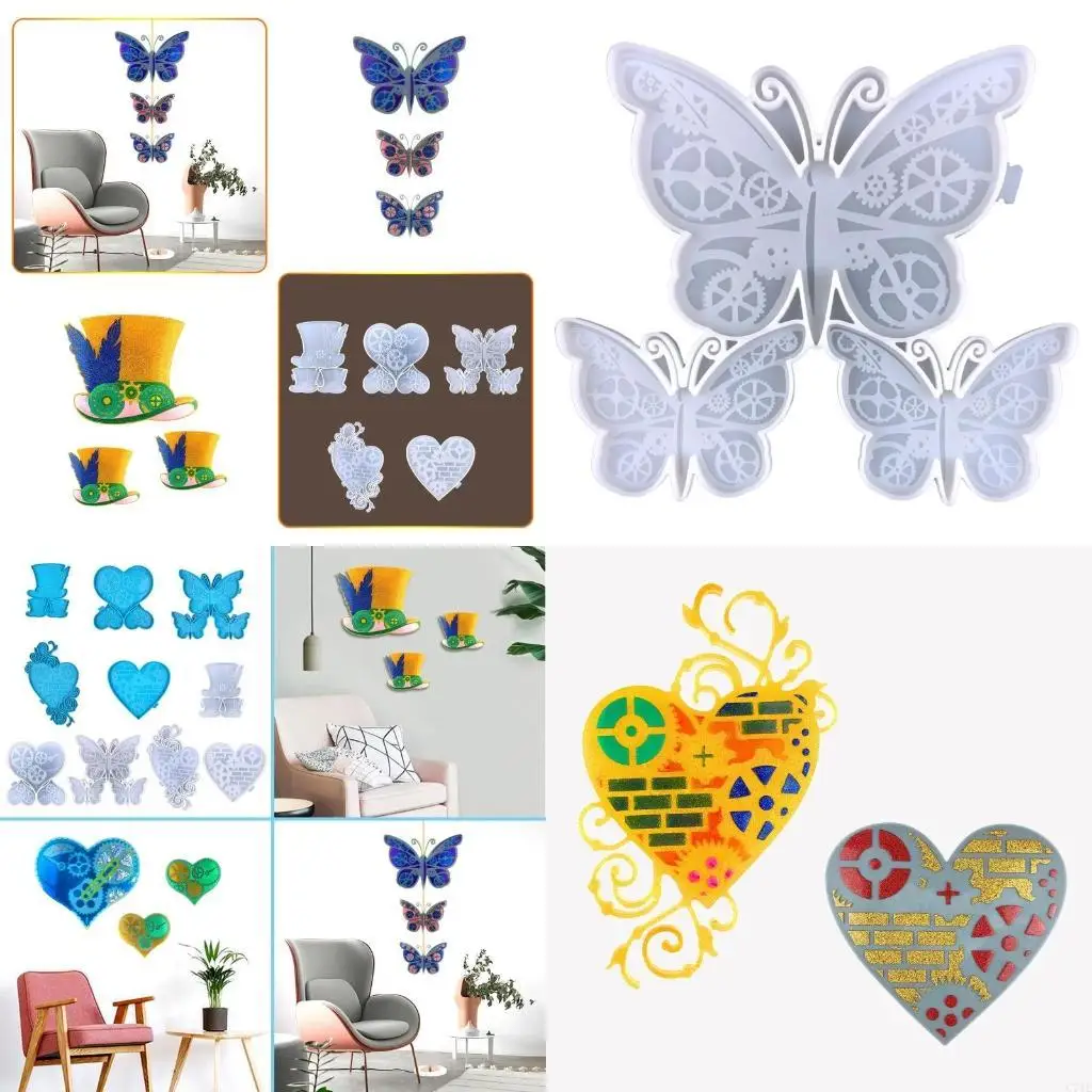 

Wall Hanging Resin Moulds Heart Silicone Moulds Hat Gear for Butterfly Mou