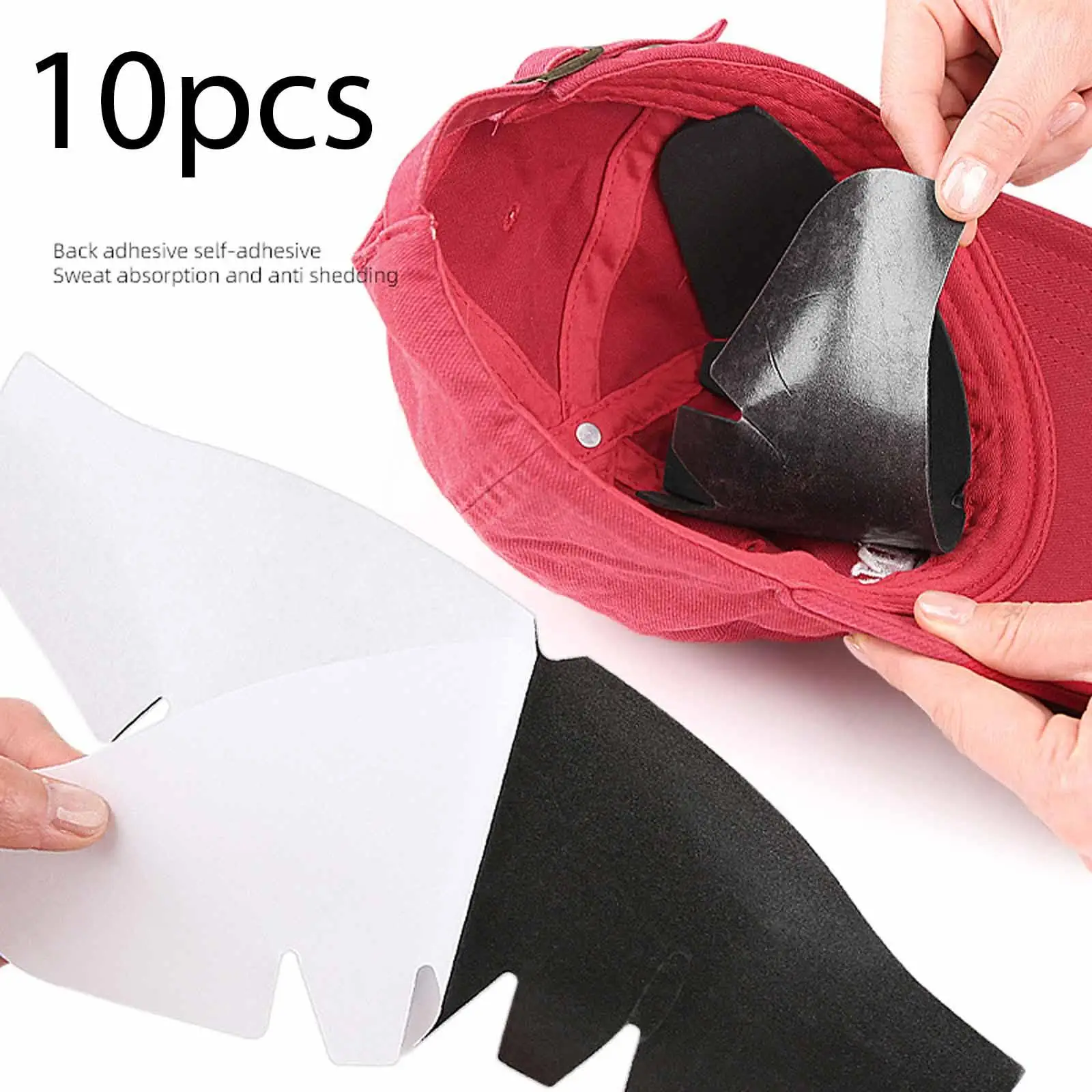 

10Pcs Cap Hat Sweat Liners Replacement Comfortable Cycling Accessories Self Adhesion Breathable Sweatband Pads for Women Men