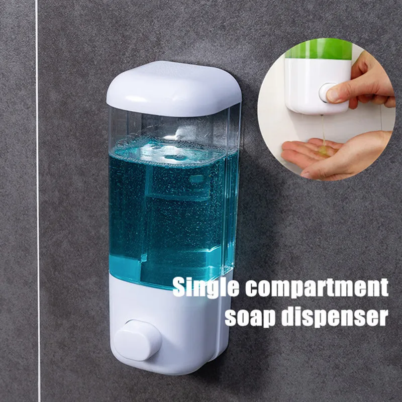 500ML Liquid Soap Dispensers Bathroom Wall Mount Shower Shampoo bottle Lotion Container Holder Non Perforated Hotel Toliet