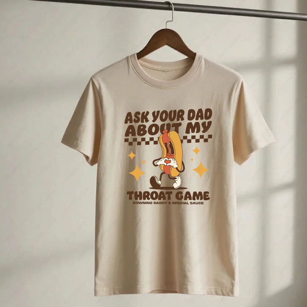 اسأل والدك عن لعبة الحلق الخاص بي قميص جريئة الكبار الفكاهة للجنسين المحملة مضحك الفتيات رحلة الكمامة هدية غير مناسبة قميص التبادل #6