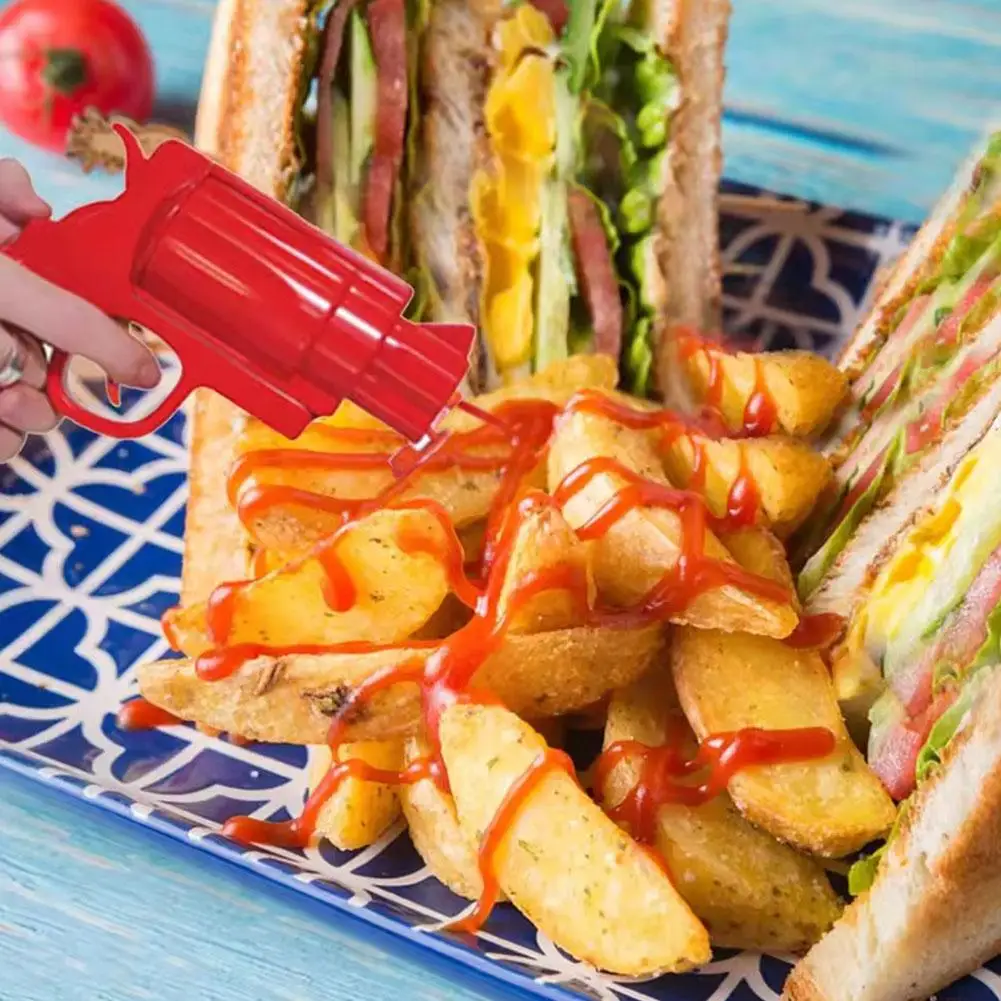 

Creative Kitchen Gun Seasoning Bottle Plastic Sauce Bottle Condiment Dispenser Squeeze Sauce Bottle Cooking Baking Tools