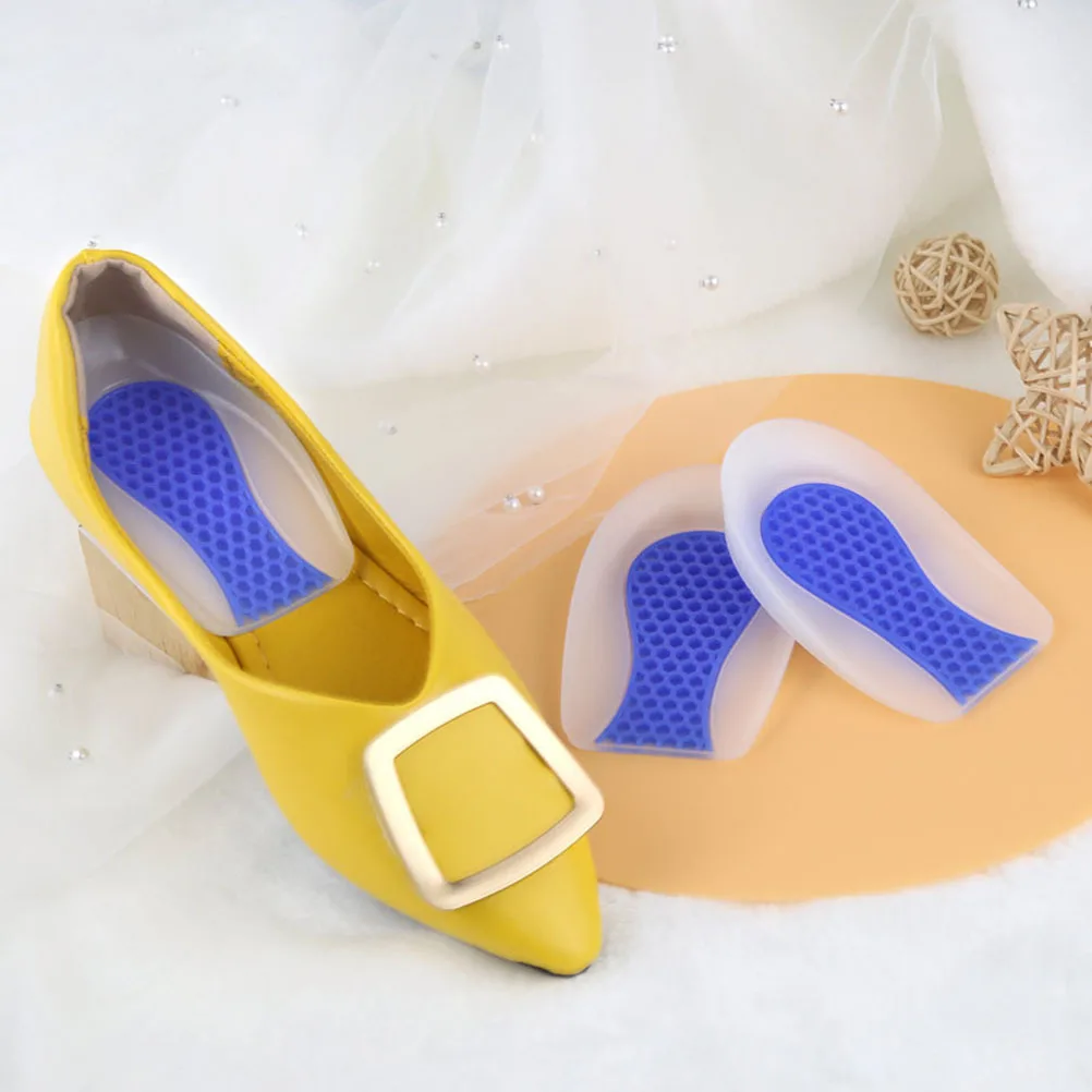 

1Pair Silicone Heel Pads Durable U-Shaped Shock Absorption Comfort Heel Cushions Shoe Inserts Size L Silicone Insoles