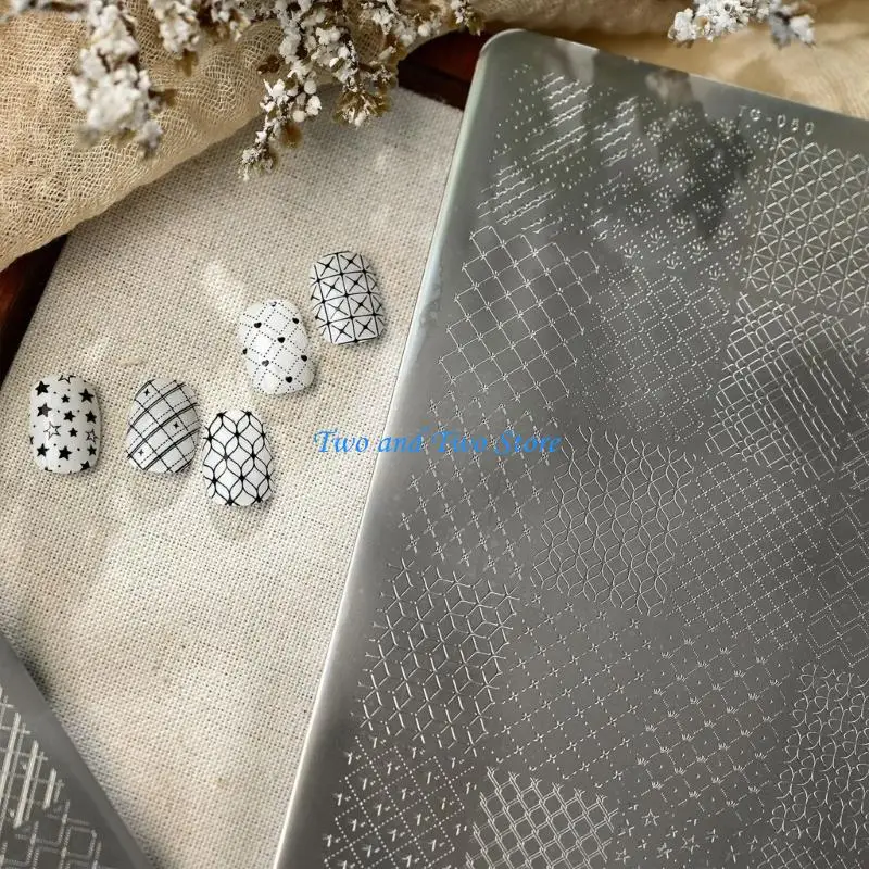 HX6F Multifunctional Stainless Steel Plate Tulips Themed Manicure Stamping Plate Perfect for Home and Salon Manicure Use