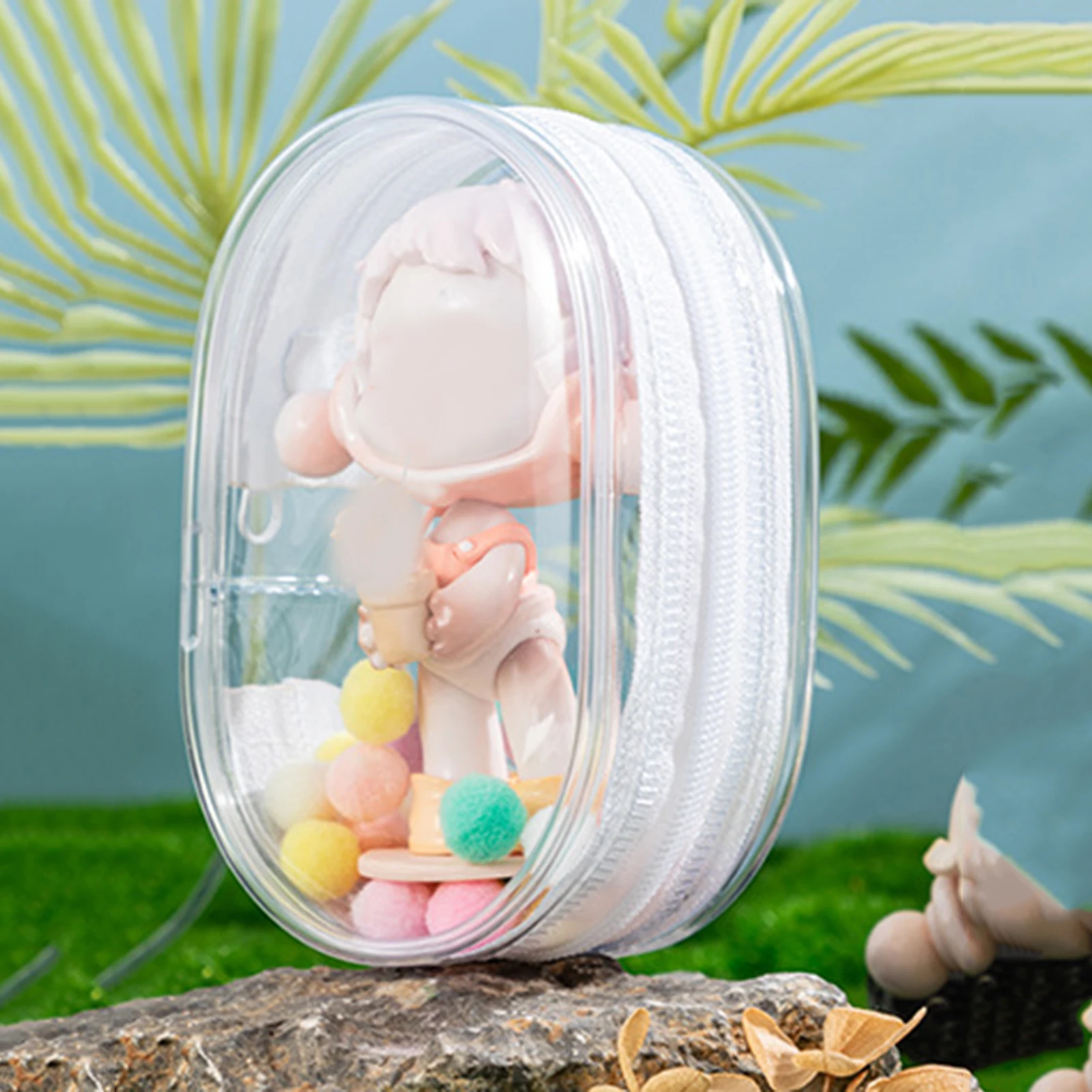 Transparent Keychain Bag Exquisite Keychain PVC Mystery Box Waterproof Thicken Transparent Keychain Organizer Bag 3d Doll Bag