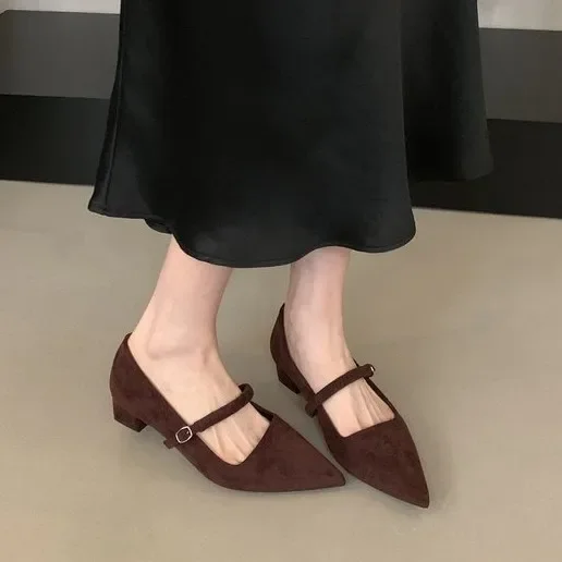أحذية نسائية جديدة ماري جين الضحلة موضة الضحلة الانزلاق على الصنادل Slingback لينة أحذية غير رسمية فستان Mujer 2026