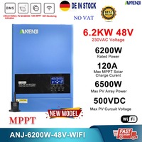 6.2KW Hybrid Solar Inverter 48V 230V Photovoltaic Inverter Pure Sine Off Grid Built-in 120A MPPT Solar Charge Controller