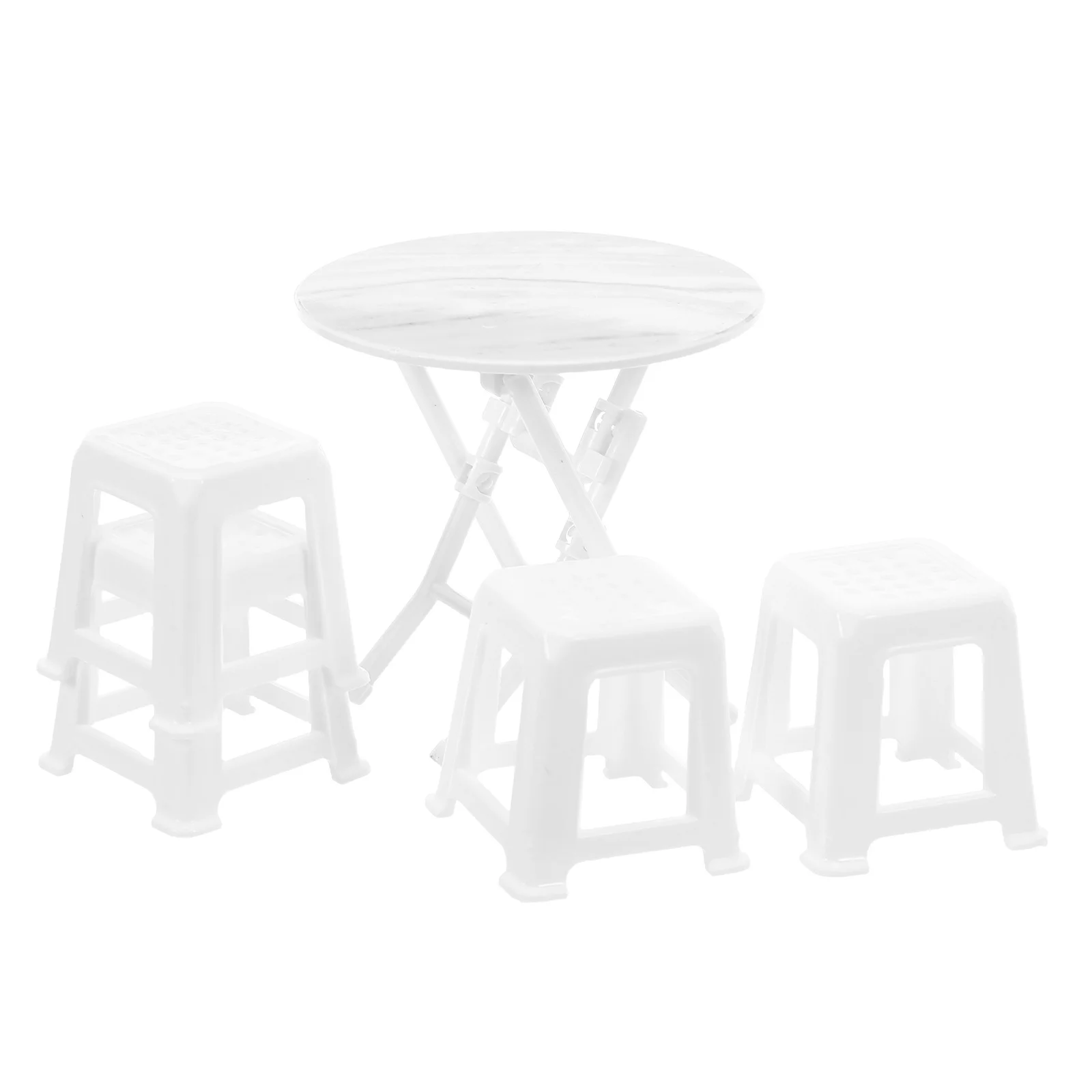 1 conjunto de pequena mesa e cadeiras de plástico em miniatura conjunto de móveis para casa de bonecas para criativo diy mini decoração de casa cadeira de casa de bonecas