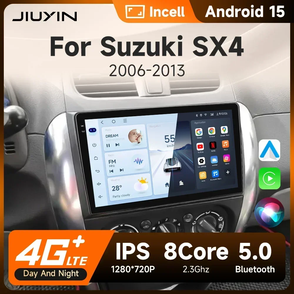 Autoradio Android JIUYIN per Suzuki SX4 2006 - 2014, per Fiat Sedici 189 2005 - 2014, Lettore Multimediale, Navigazione, 2 din, Carplay