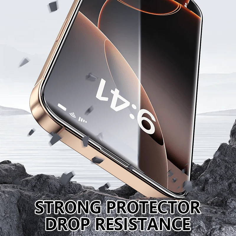 واقي شاشة من الزجاج المقسى لهاتف آيفون 16 15 14 13 12 11 Pro/Pro Max تغطية كاملة HD 2 أدوات تثبيت + 4 أفلام بديلة عالية الدقة