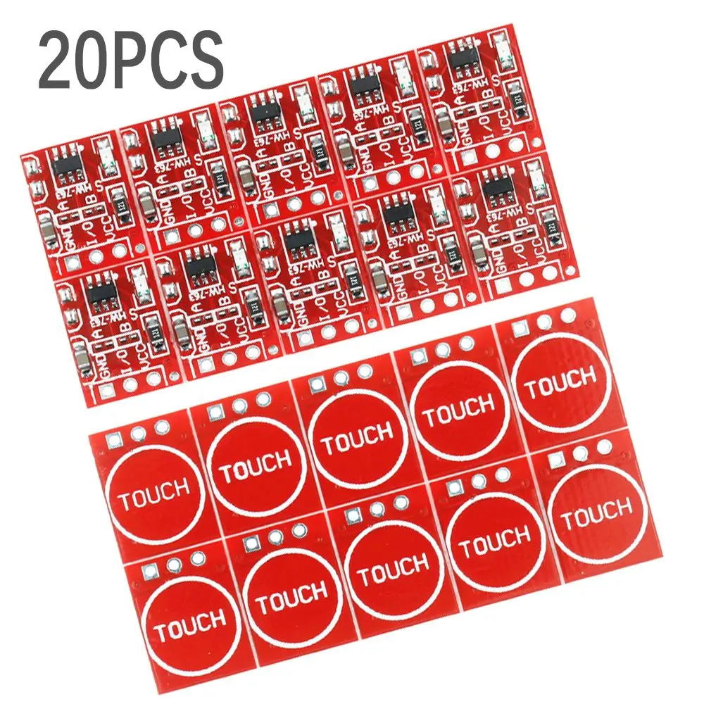 20PCS Surface Mount 2.5-5.5V Self Locking Touch Switch Sensor Capacitive Switch Touch Button Module TTP223