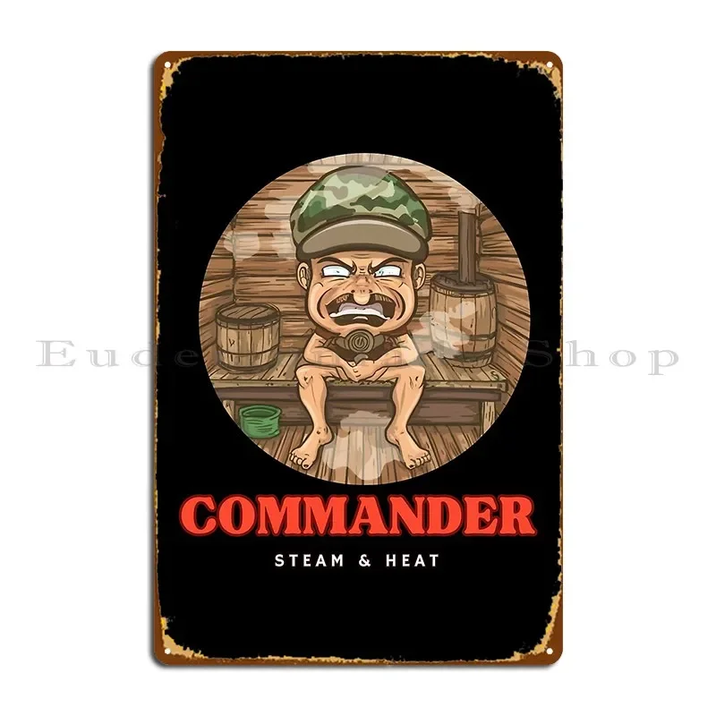 Sauna Commander Sauna Lover Metal Plaque Plaques Create Club Bar Wall Decor Character Tin Sign Poster