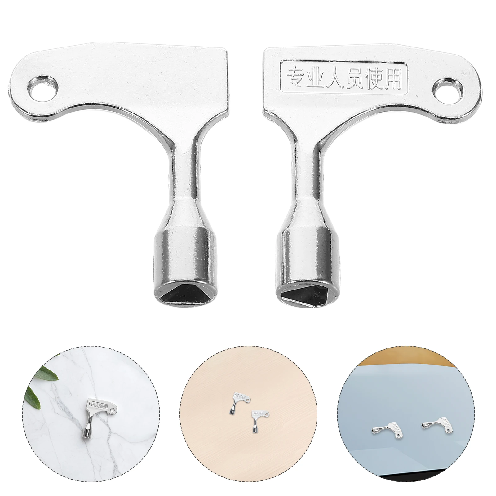 

2Pcs Metal Triangle Spanner Key Garbage Bin Lock Accessory For Trash Can Cabinet Commercial Outdoor Applications