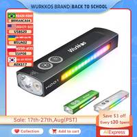 Wurkkos HD01 Torch 1200LM High Power LED Rechargeable Flashlights Green Beam White Lights Side RGB Floodlight EDC Magnetic Lamp