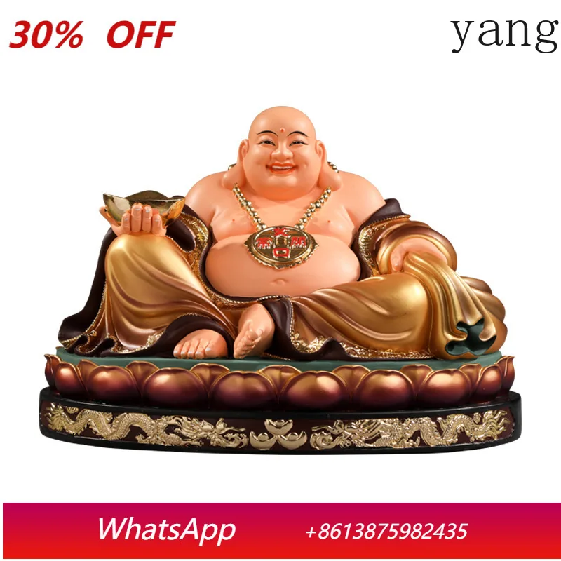 YJQ Family Happy Belly Maitreya Buddha Statue Offering Wide Body Lucky Maitreya Buddha