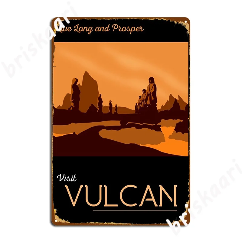 Vulcan Travel Poster Metal Sign Club Home Kitchen Mural Painting Retro Tin Sign Poster