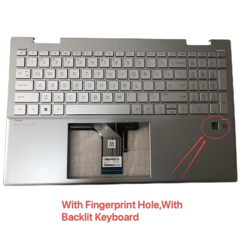 

Z New For HP Pavilion X360 15-ER Palmrest with Backlit Keyboard Silver M45130-001