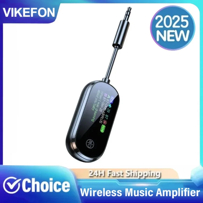 Bluetooth 5.4 3.5mm AUXジャックレシーバートランスミッター低遅延ワイヤレスオーディオアダプター（テレビ、飛行機、車、スピーカー、PC、ヘッドホン用）
