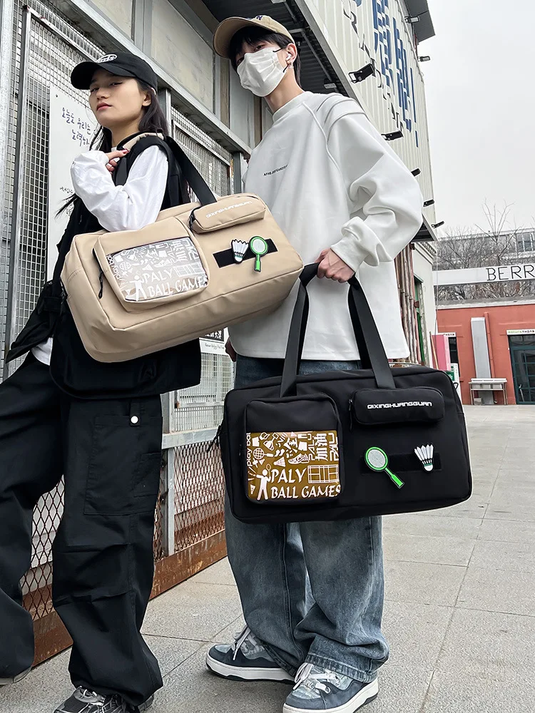 حقيبة كرة الريشة لمضرب 3 قطع، حقائب رياضية ولياقة بدنية محمولة باليد، حقيبة مضرب ذات سعة كبيرة للجنسين، حقيبة كتف متعددة الطبقات،