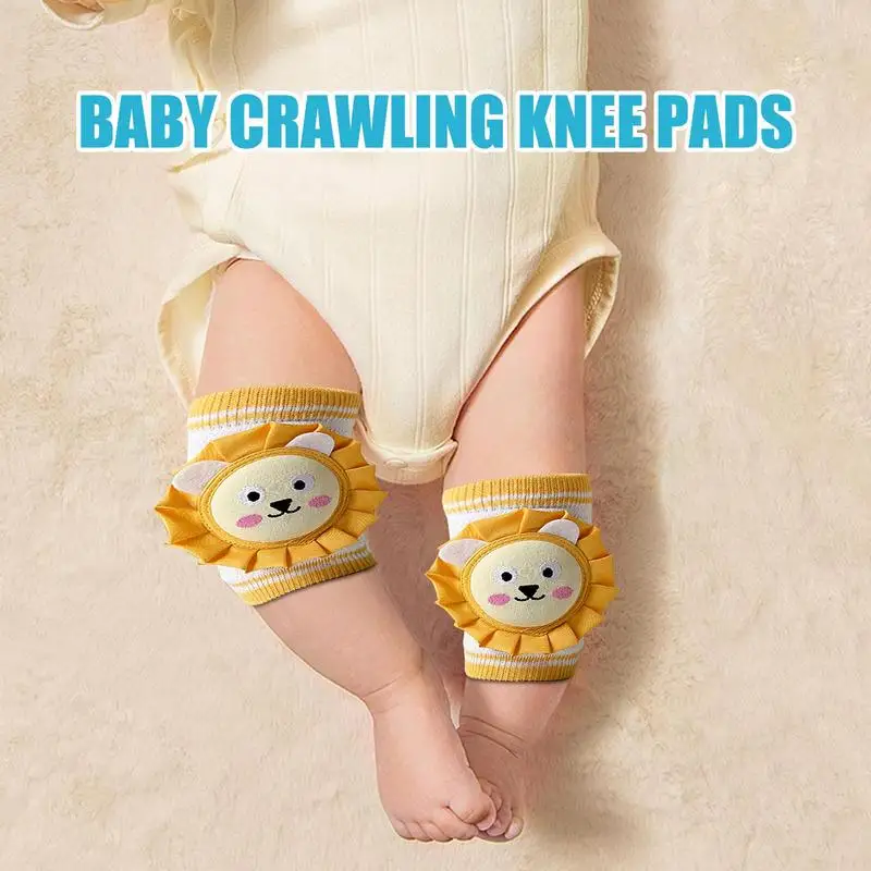 Baby Crawling Knee Pads 2pcs Thickened Anti-Slip Protective Kneepads For Toddler Machine Washable Baby Safety Products For 6