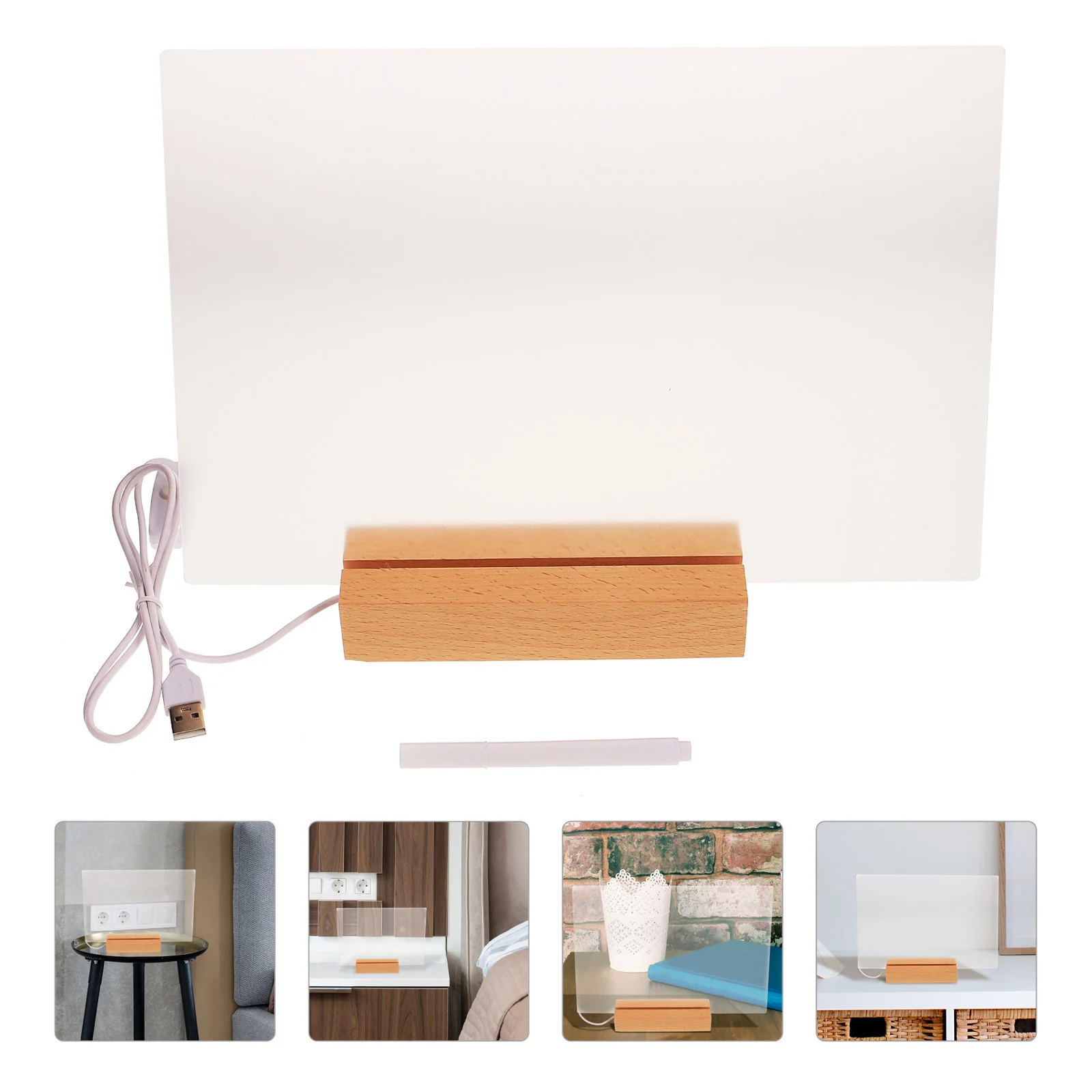 데스크탑 화이트 보드 투명 아크릴 메시지 보드 사무실 홈 메모 패드 재사용 가능한 건식 지우기 쓰기 게시판 테이블 가정용