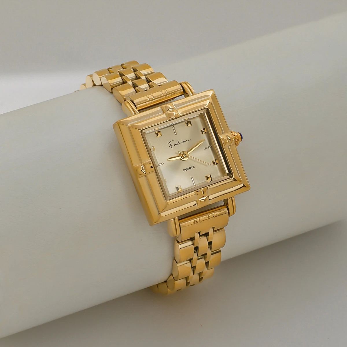 AIKOER Retro Stainless Steel Waterproof Square Bracelet Basic Bracelet Stackable Bracelet Irregular Women's Jewelry Gift for Her