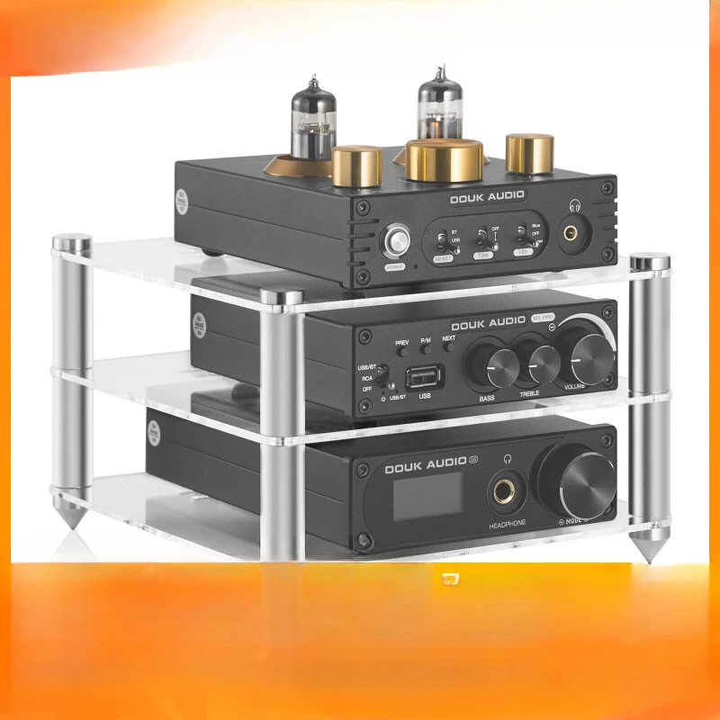 

Multi-layer acrylic frame is suitable for transparent audio equipment stainless steel bracket of HIFI amplifier amp decoder.