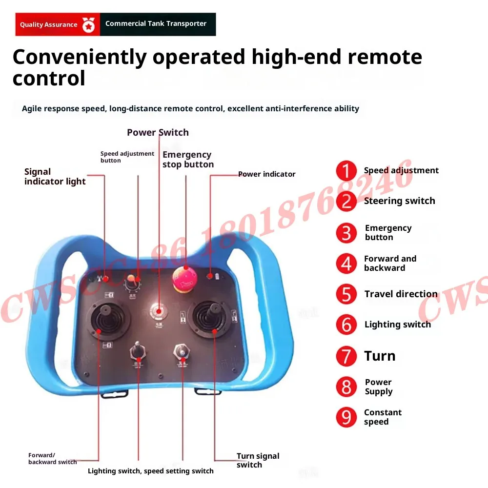 ناقل خزان كهربائي، جرار متعدد الاتجاهات للتحكم عن بعد في الخط المستقيم، شديد التحمل #5