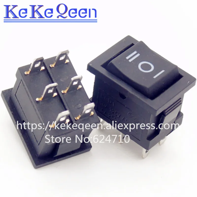 

100pcs Ship Type Switch 15*21mm 6PIN ON/OFF/ON Boat Rocker Switch 6A/250V 10A/125V 15X21