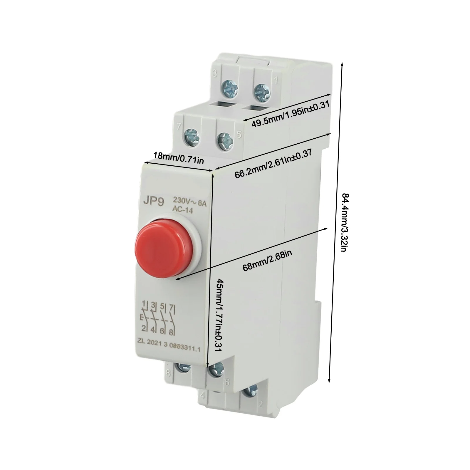 

Кнопочный переключатель на DIN-рейку для управления цепью ACDC 24 В Модульная конструкция для простой установки распределительных коробок и мастерских